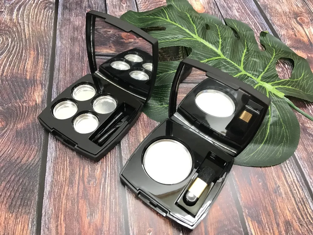 

10PCS 2G Matte Black Compact Powder Case with Mirror Aluminum pan Cosmetic Powder Container Empty Powder Compact Case Container