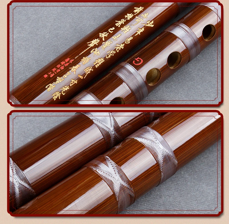 Китайский традиционный ручной работы из бамбука Двухсекционный флейта ...