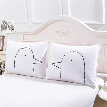 

Cute Birds Cushion Cover for Wedding,Cartoon Animal Pillow Cases,White Wedding Cushion Case,Decorative Sofa Throw Pillow Covers