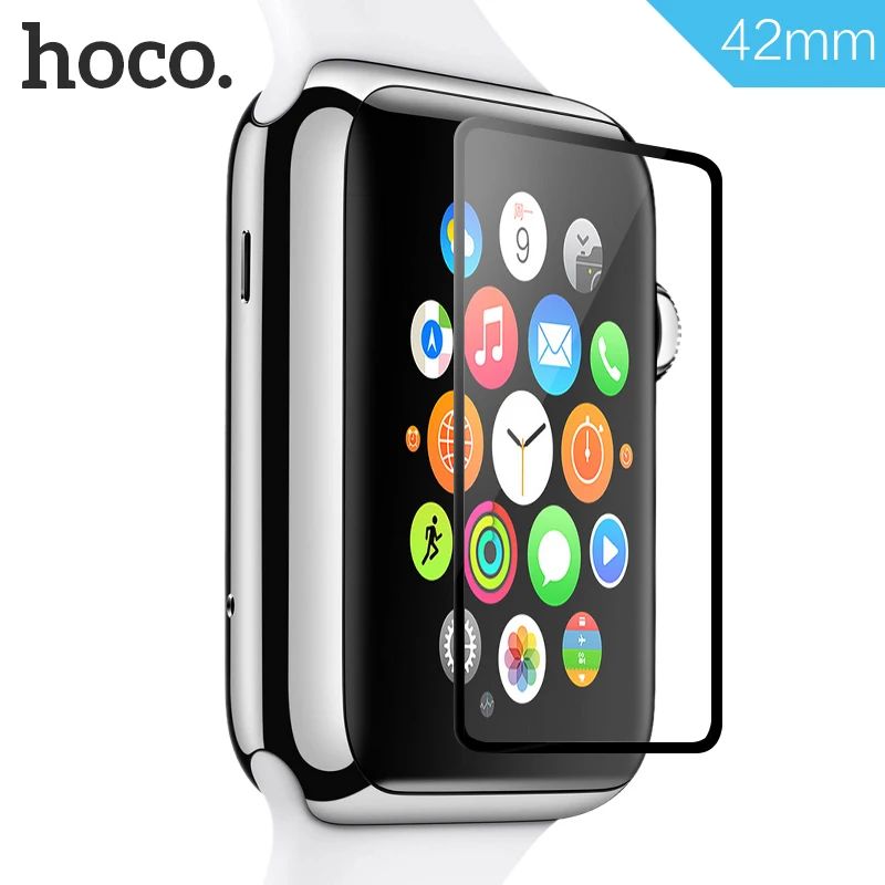 HOCO пленка из закаленного стекла для Apple Watch 3/2 закаленная полное покрытие черный