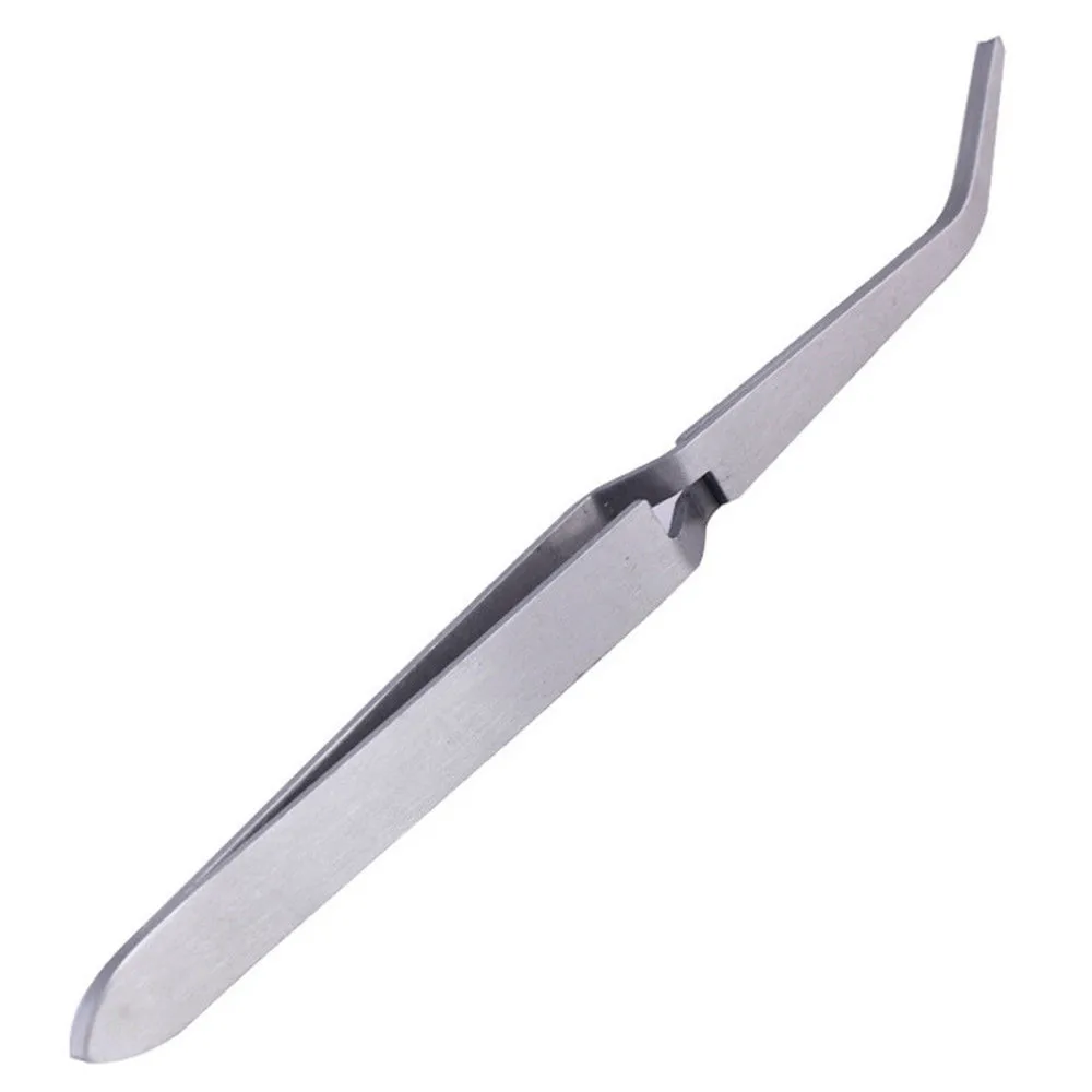 Stainless Steel Cross Action Tweezers Nail Styling Clip Manicure Nail Art Tools Shaping Tweezer Acrylic UV Gel Curve Fixed Pinch