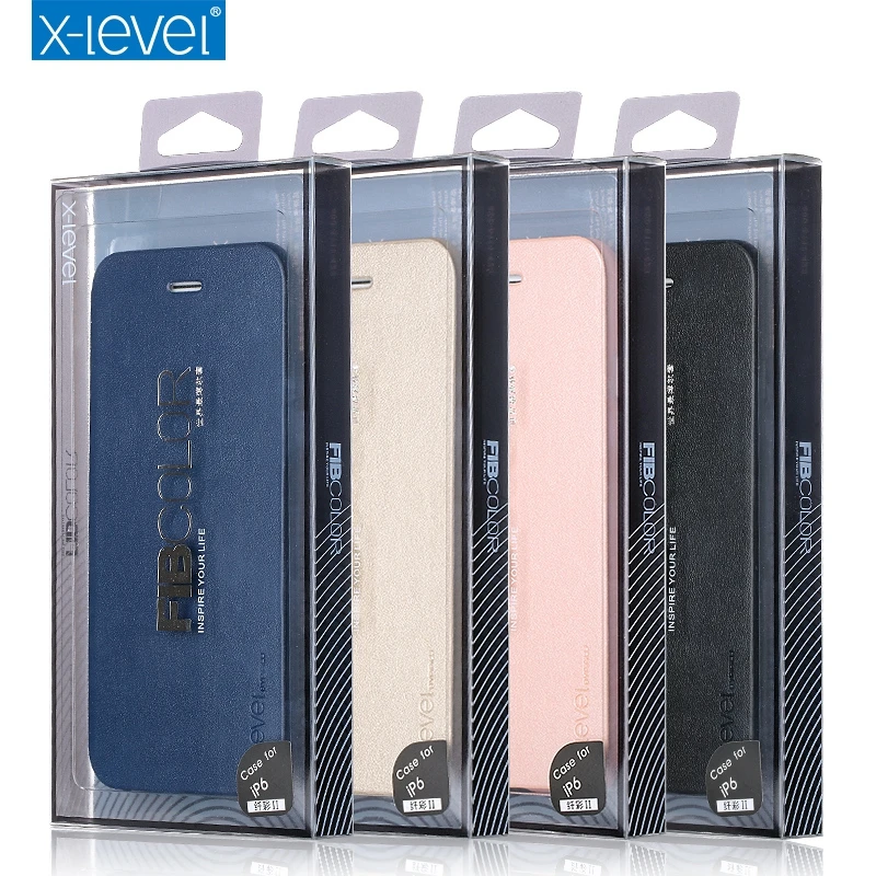 X-Level Luxury High Quality Flip Leather Case For iPhone 8 7 Plus 6 6S Plus SE 5 5S Flip Cover for iPhone 7Plus 8Plus Case