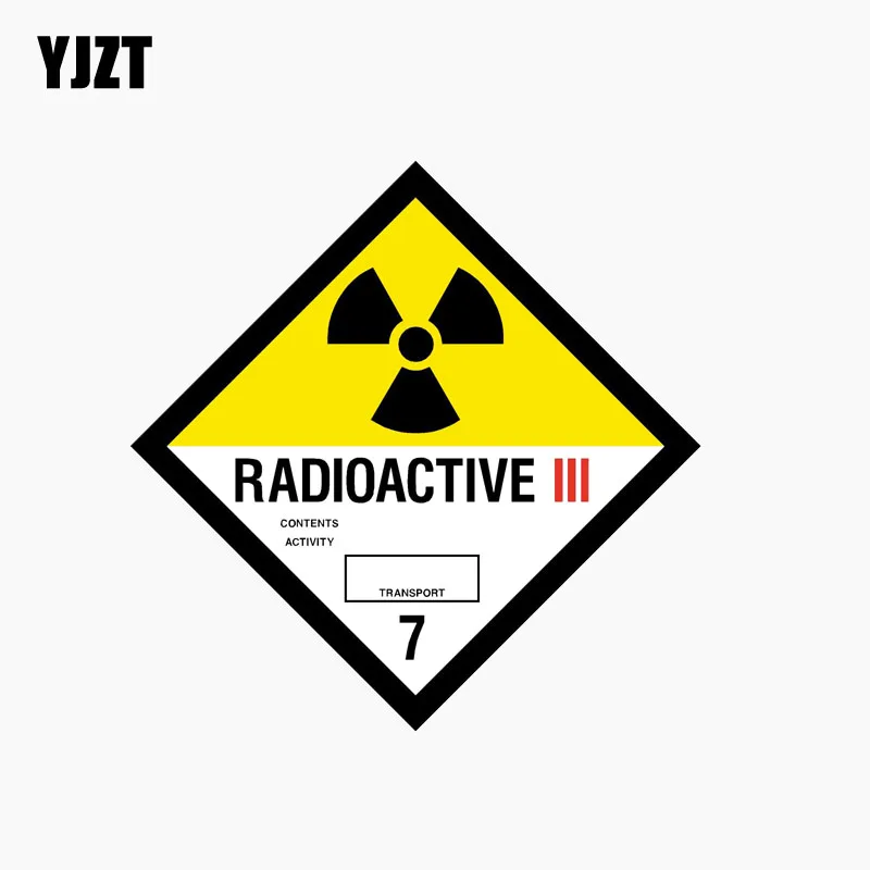

YJZT 10CM*10CM RADIOACTIVE Car Sticker Reflective Car Window Personality Decal C1-7719
