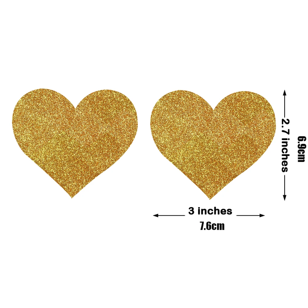 Ypser наклейки на соски, отделяющие грудь пасти, крышка для сосков, 10 пар - Color: Glitter Golden Heart