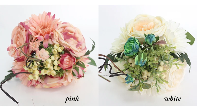 Artificial Wedding Bouquets for Brides New design Bruidsboeket Flors Silk Flowers Bouquets with Berry for Wedding Decoration (26)