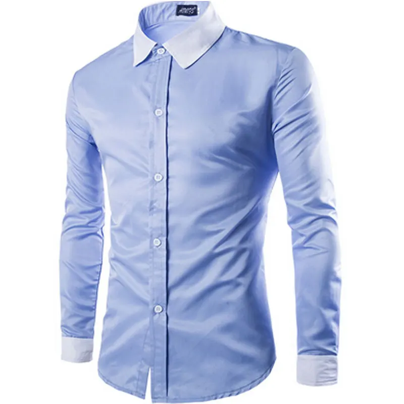 2015 New Fashion Casual Men's Long Sleeve Dress Shirts