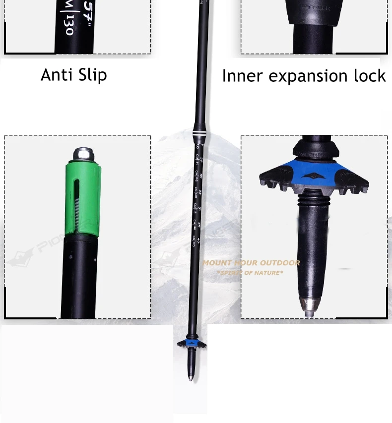 Pólos de Caminhada Ultraleves de Alumínio Lote Caminhada Pólo Nórdica Telescópica Alpenstock Bengala Muleta Senderismo Cores Foscas 2 Pçs - 9 Home & Garden