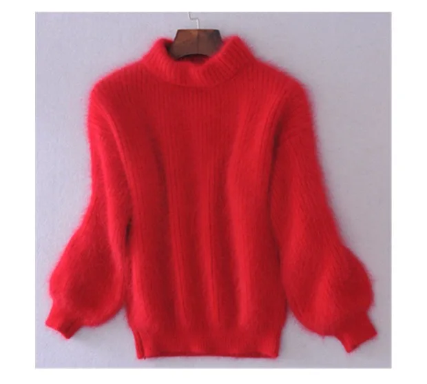 Assorted Colours Warm Mohair Turtleneck Sweater-3