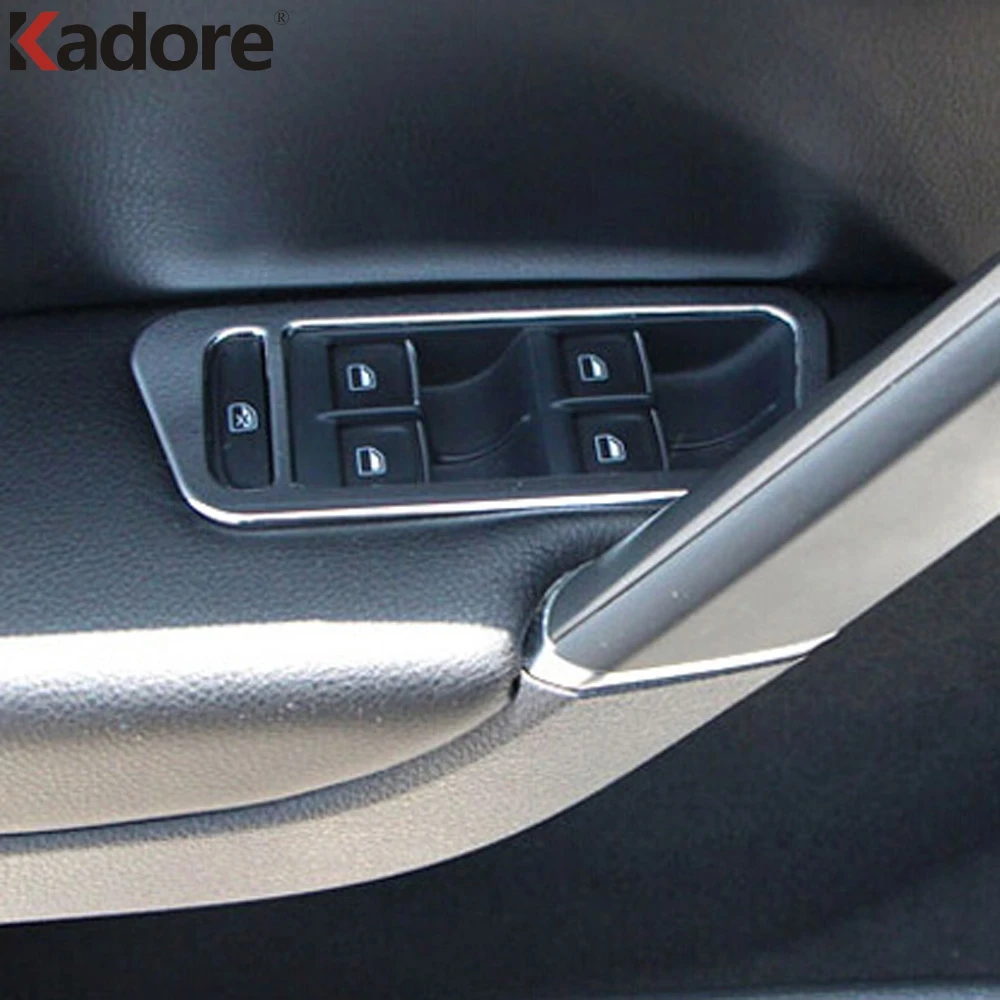 

For Volkswagen Golf 7 Golf7 MK7 2013-2017 ABS Chrome Window Lift Switch Button Cover Trims Door Armrest Panel Frame