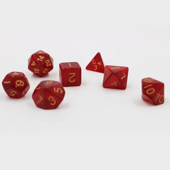 

Dungeons & Dragons 7pcs/set Creative RPG Game Dice D&D Colorful Multicolor Dice DND Game Dice Red Wine D4 D6 D8 D10 D12 D20