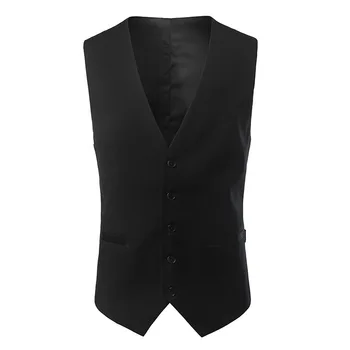 

New hot men's fashion slim suit vest business formal men's suit vest casual wild color vest