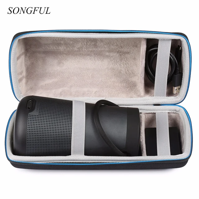 Travel Wireless Bluetooth Speakers Cases For Bose Soundlink Revolve+ Extra Space For Plug & Cables Storage Classic Zipper Bag -in Speaker Accessories