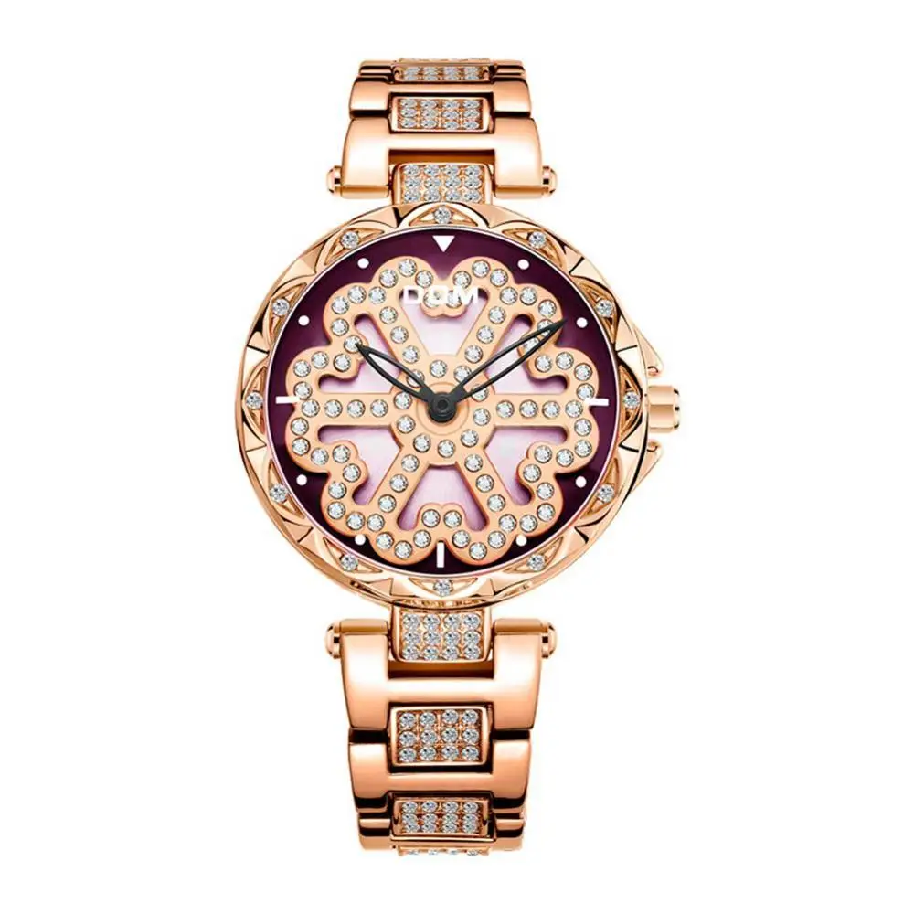 DOM брендовые Роскошные женские кварцевые часы со стразами модные повседневные женские наручные часы водонепроницаемые фиолетовые часы Reloj