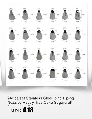 12 шт./компл. высотой 4 см Нержавеющая сталь торт украшения глазурью Советы DIY Кондитерские трубы по производству печенья(русская насадка