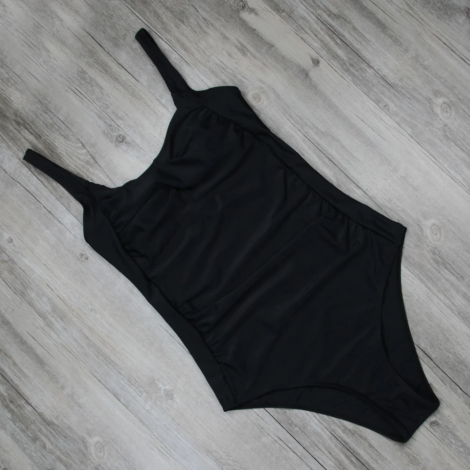 

LI-FI 2019 New One Piece Swimsuit Plus Size Swimwear Women Classic Vintage Bathing Suits Beachwear Backless Slim Swim Wear M~2XL