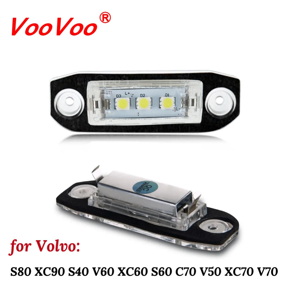 VooVoo 2 шт. Canbus светодиодный номерной знак свет для Volvo S80 XC90 S40 V60 XC60 S60 C70 V50 XC70 V70 белый