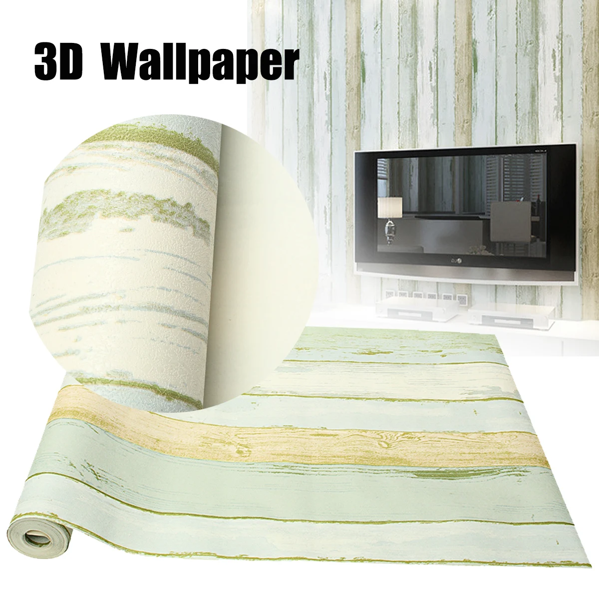 Goedkoop Vintage Retro Thuis Kamer Decoratie 3D Wallpaper Roll Realistische Hout Lambrisering Timber Plank Panel Streep Behang Sticker