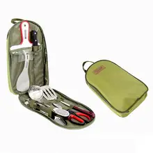 Camping en plein air Portable Ustensiles de Cuisine Vaisselle Ustensiles de Cuisine Barbecue Outil ensembles 7 ensembles Livraison Gratuite