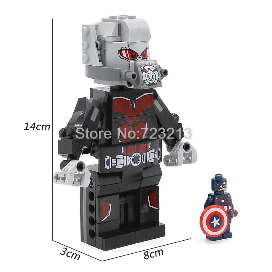 

Marvel 14cm Ant-Man Super Hero Single Sale Figure Set Antman with Captain America Building Blocks Sets Models Bricks Toys 7123