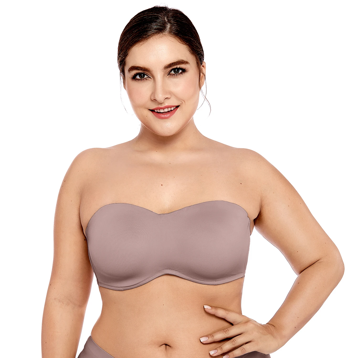 

Women's Plus size Full coverage Unlined Smooth Seamless Invisible Underwire Strapless Minimizer Bra