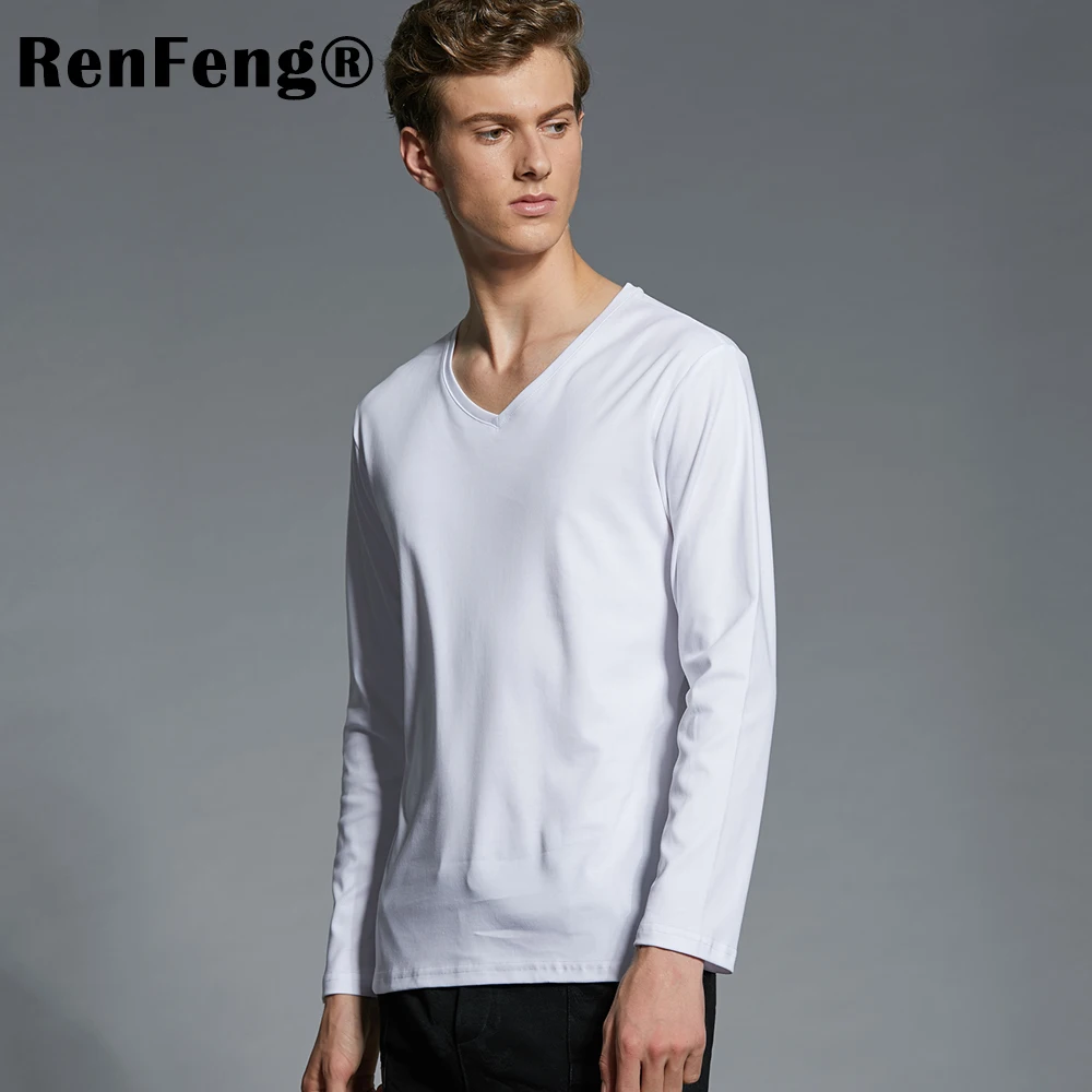 Fashion City Style Cool t-shirts For Men Underwear Long Sleeves Basic Top Blank Bottoming Shirt Undershirt 100% Cotton T-shirt (11)