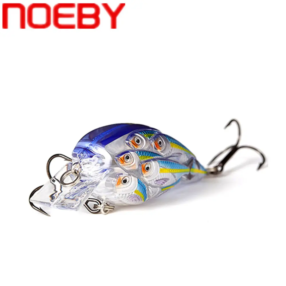 

Noeby Crankbait Fishing Lure 6cm 12.5g 3D Eyes Set Sea Floating Hard Bait VMC Hook Plastic Fishing Wobbler Swimbaits Artificial