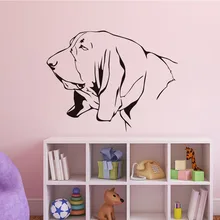 Most Popular Home Decor Accessories Basset Hound Wall Decal Vinyl Removable Dog Head Sticker Living Room Decoration