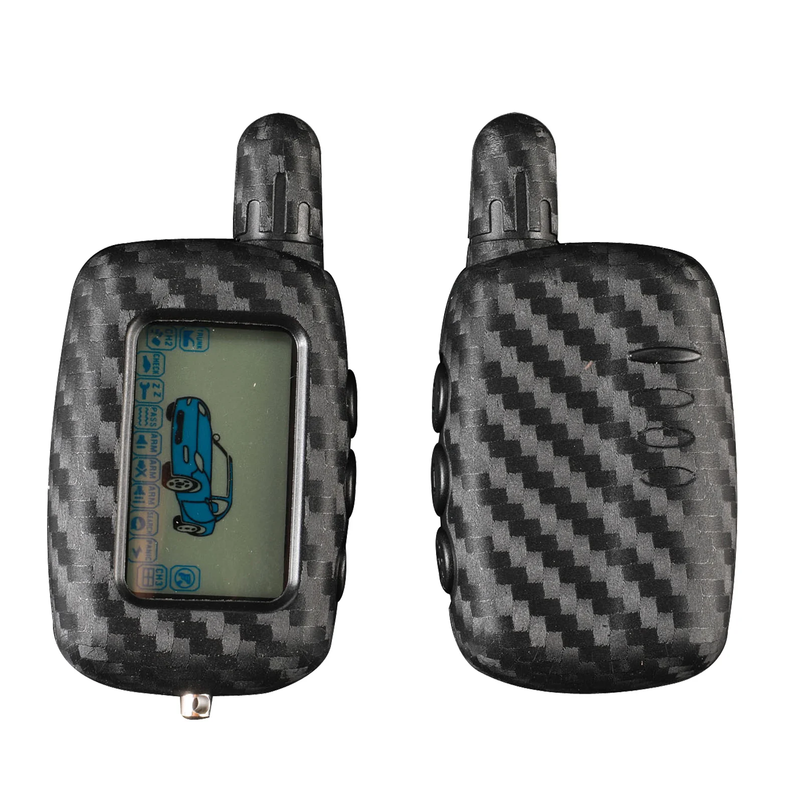 

Carbon Fiber Silicone Key Case For Starline A9 A8 A6 Car Alarm System Two Way Remote Controller LCD Transmitter Keychain