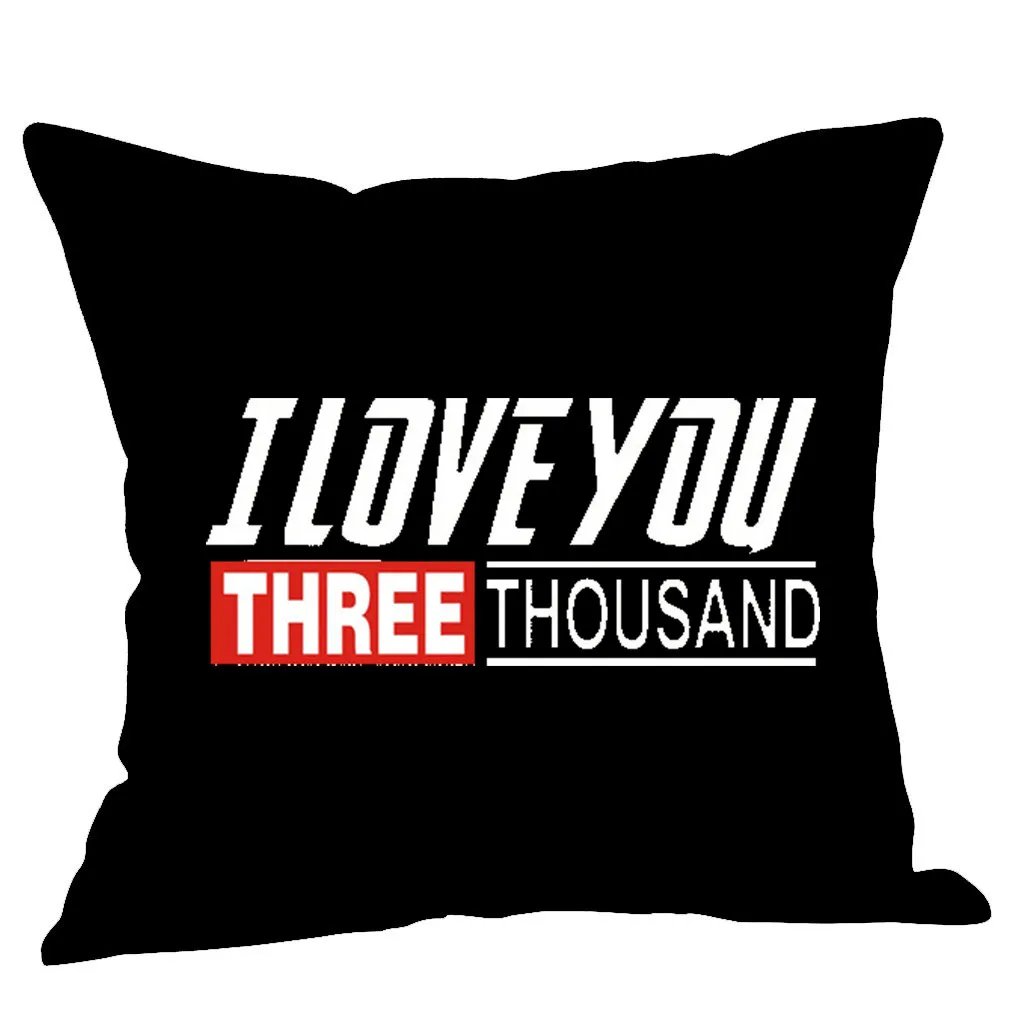 OUNEED наволочка для подушки s 45x45 см I love you три тысячи раз из хлопка и льна с принтом