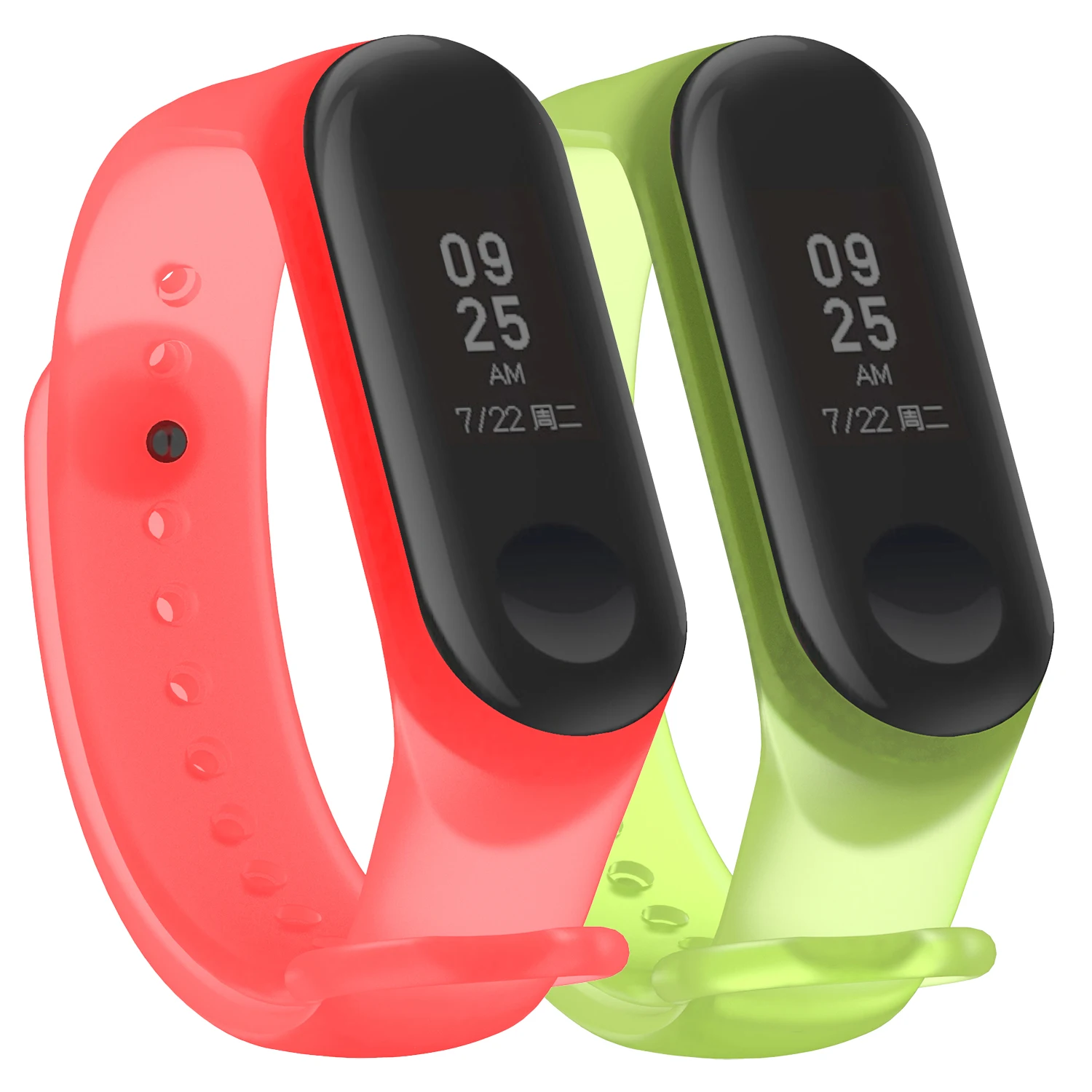 Полупрозрачный сменный ремешок для Xiaomi mi, 4 ремешка, карамельный цвет, mi Band, 4 ремешка, спортивный браслет, браслет