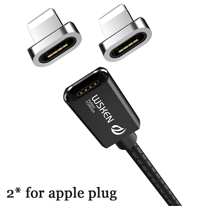 WSKEN кабель Micro USB Магнитный зарядный кабель для iPhone Xs Max Xr type C USB C Быстрая зарядка данных для samsung S9 Note8 S8 type-C - Цвет: forApple with 2 plug