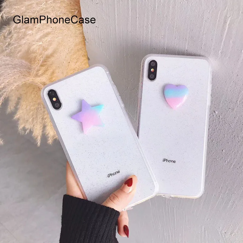 

GlamPhoneCase Simple Three-dimensional Love Phone Case For iPhone X XS Max XR Soft Silicone Cover For iPhone 7 8 6 6s Plus Case
