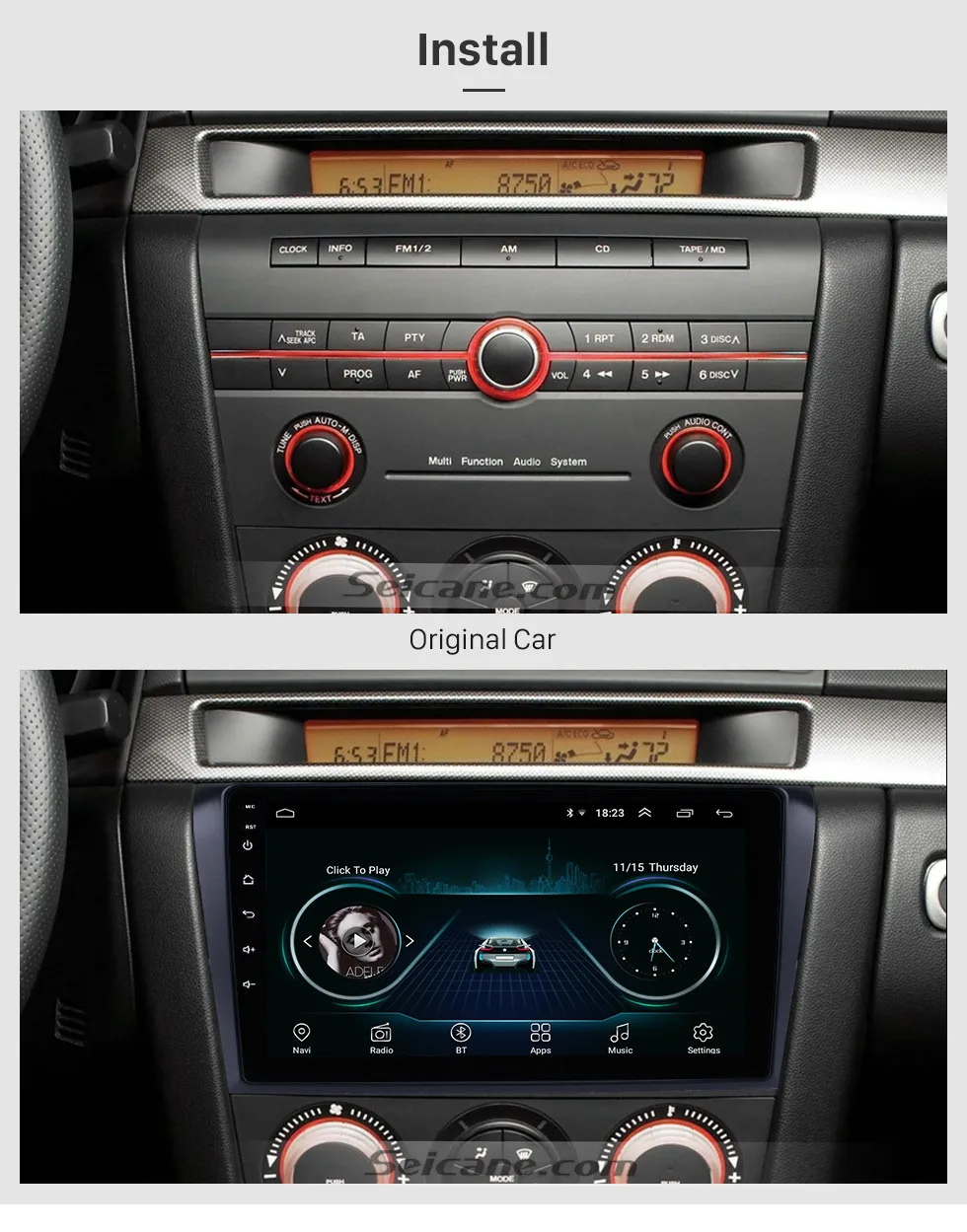 Excellent High Version ROM 32GB +RAM 2GB IPS 2.5D Screen Car GPS Multimedia Player For 2004 2005 2006-2009 Mazda 3 2Din android 8.1 GPS 1