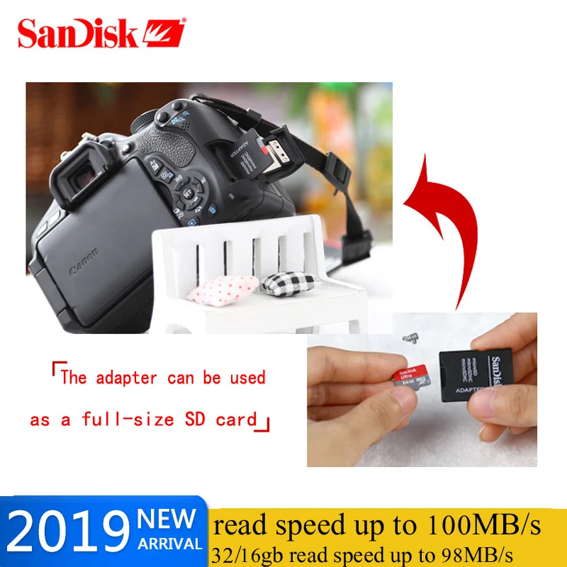 Двойной Флеш-накопитель SanDisk карты памяти 32 Гб 98 МБ/с. 128 Гб 64 Гб 256 ГБ, Micro sd карта, C10 UHS-1 флеш-карта памяти Microsd TF/sd карты s для планшетов и телефонов