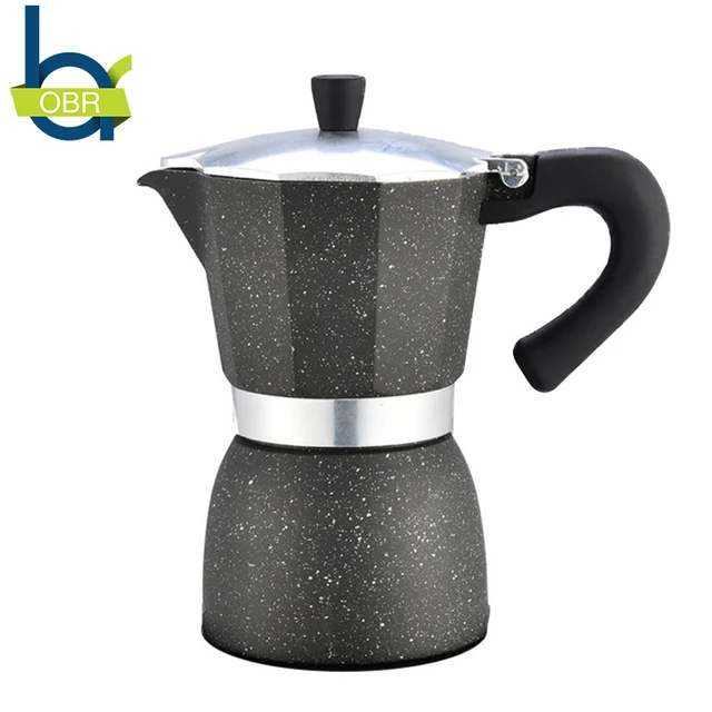 Obr 240ml Aluminum Multifunction Coffee Mocha Pot Stovetop Black Obr 240ml Aluminum Multifunction Coffee Mocha Pot Stovetop Black Maker Drinkware Tool