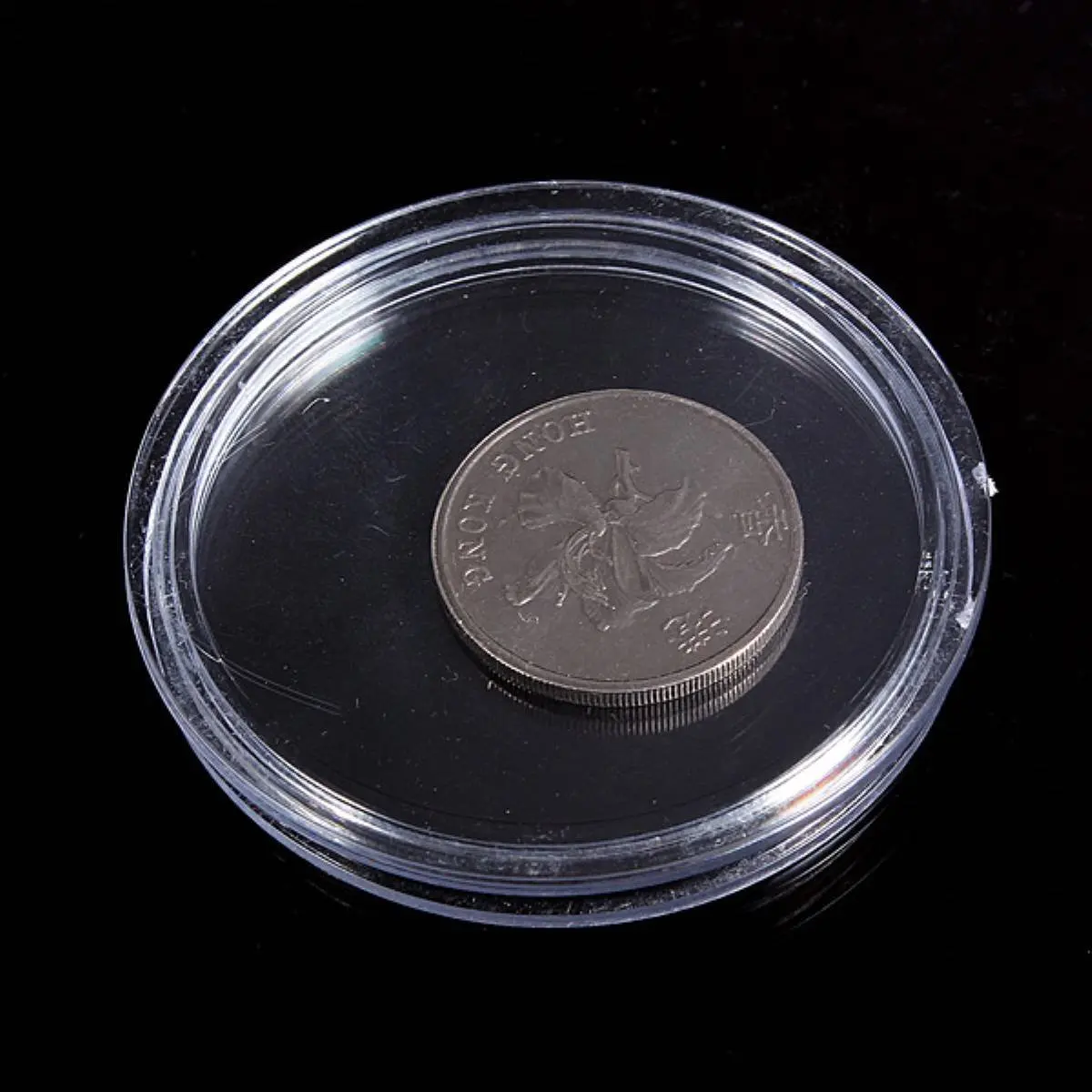 Лучшие 10 шт маленькие круглые прозрачные пластиковые капсулы для монет коробка 26 мм