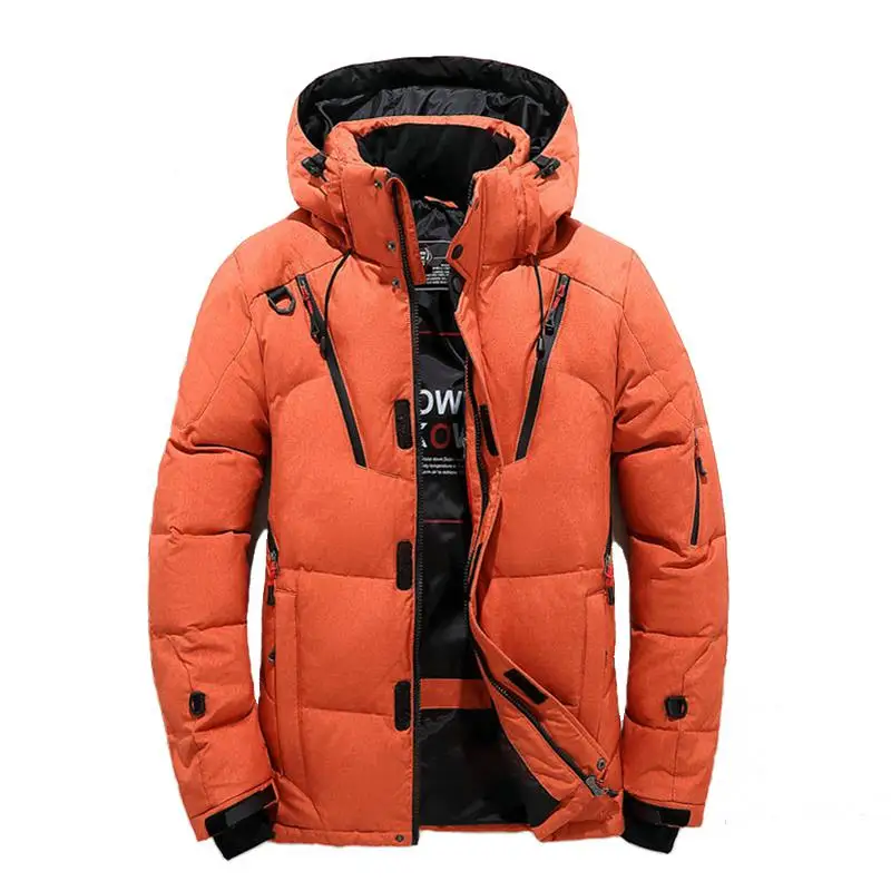 

abrigo male Quality Winter Warm Thicken Zipper Coats Men Hooded Parkas Casual Male Slim Zipper Multi-Pockets Overcoat Jackets