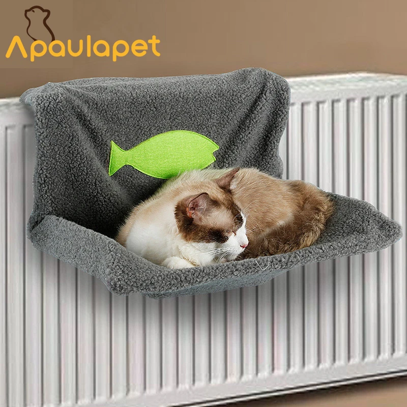 Apaulapet Winner Spring Warm Fleece Cat Kitty Radiator Hammock Bed