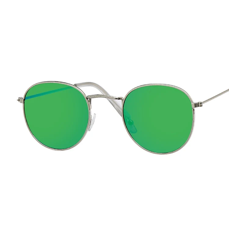 Ретро овальные солнцезащитные очки для мужчин и женщин, фирменный дизайн, UV400, Ретро стиль, металлическая оправа, солнцезащитные очки для мужчин и женщин, Lunette De Soleil Homme - Цвет линз: Silver Green