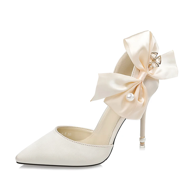 Для женщин насосы роскошный жемчуг со стразами обувь для невесты модная бабочка-знать на высоком каблуке туфли для вечеринки и свадьбы; сезон лето женские Sapatos