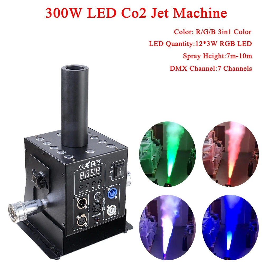 

Stage Dj Equipment 12x3w RGB 3In1 Easy Multi Angle Small LED CO2 Jet Machine DMX Powercon DJ LED Co2 Cannon For Stage Effect