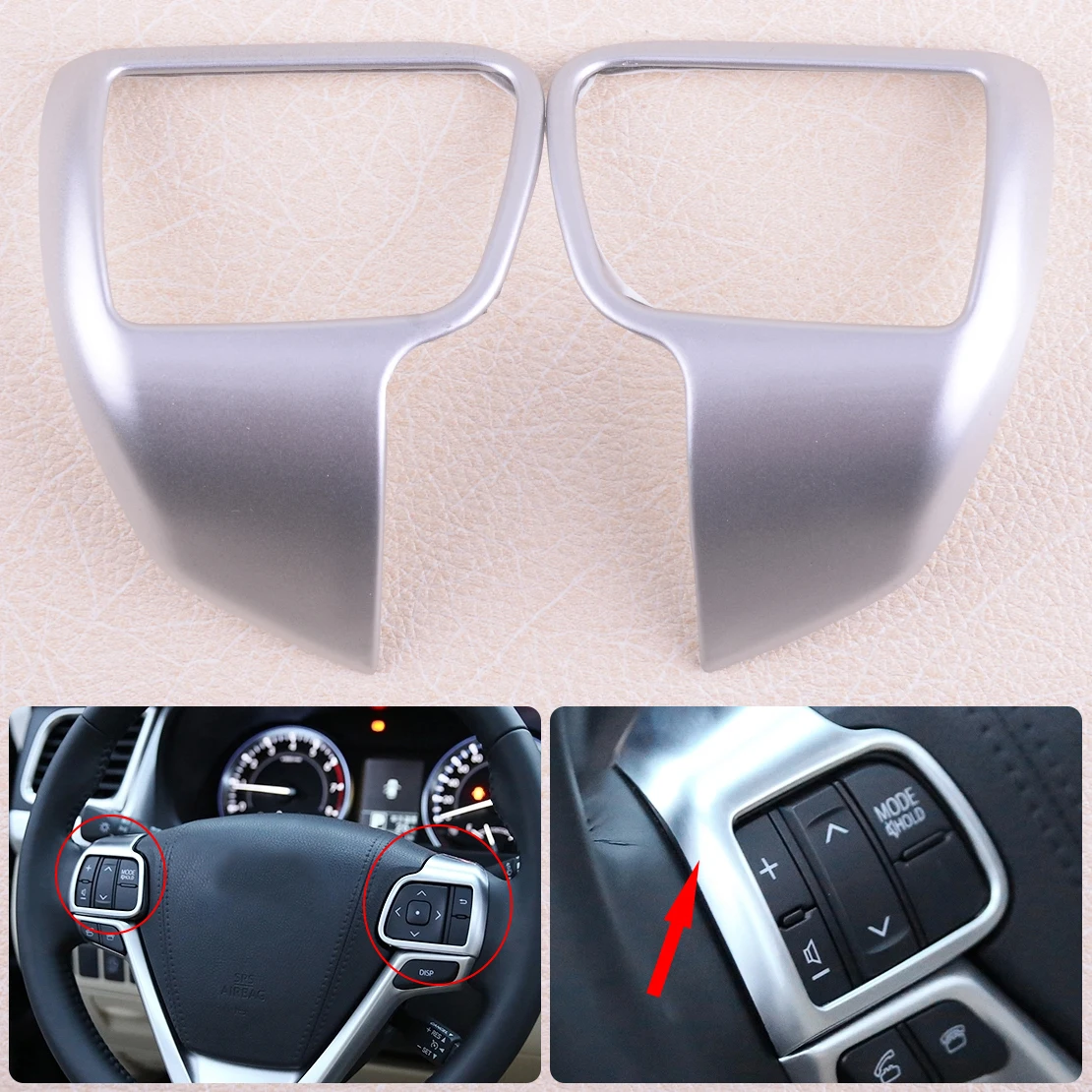 Aliexpress.com : Buy DWCX 2PCS ABS Plastic Chrome Steering Wheel Cover Garnish Molding Fit for ...
