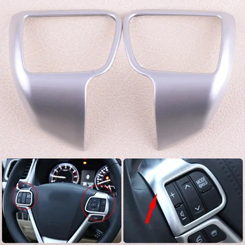

DWCX 2PCS ABS Plastic Chrome Steering Wheel Cover Garnish Molding Fit for Toyota Highlander 2014 2015 2016 2017
