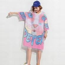 Женские футболки уличная мода тонкая летняя розовая футболка женская новая большая кошка повседневная с буквенным принтом тонкие женские топы футболки