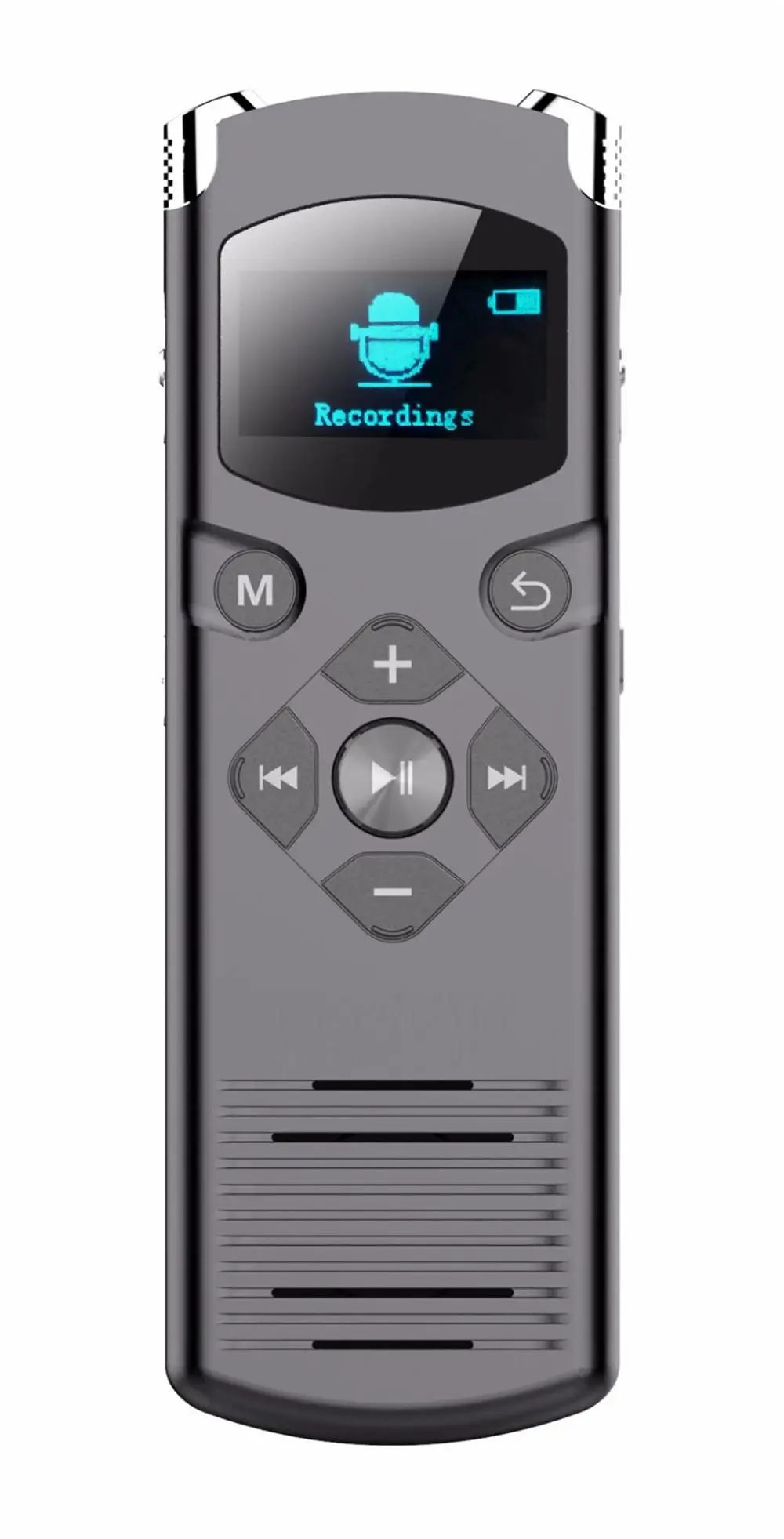 HD цифровой PCM диктофон Стерео Профессиональный Активированный запись шумоподавление Диктофон скрытая поддержка 28 язык - Цвет: Темно-серый