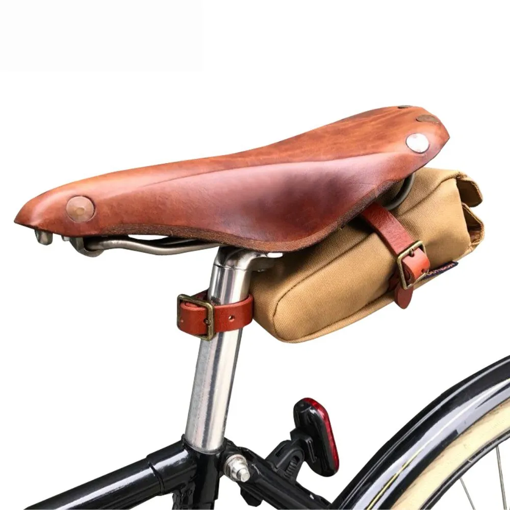 Tourbon Bike Saddle Bag Bicycle Rear Tool Box Seat Case Tail Pouch Classic Style 