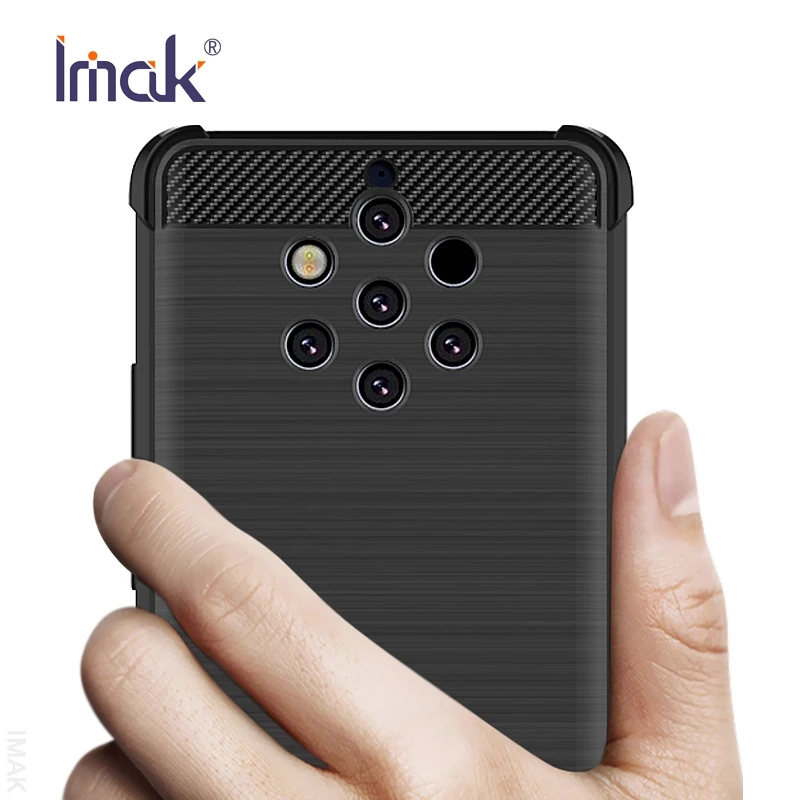 IMAK Для Nokia 9 PureView чехол силиконовый мягкий ТПУ/углеродное волокно шаблон для Nokia9
