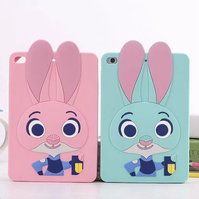 

Super Cute Zootopia 3D Judy Hopps Rabbit Funda Cover Soft Silicone Case For IPAD Mini 1 2 3 4 IPAD 2 3 4 Air 1 2 Capa