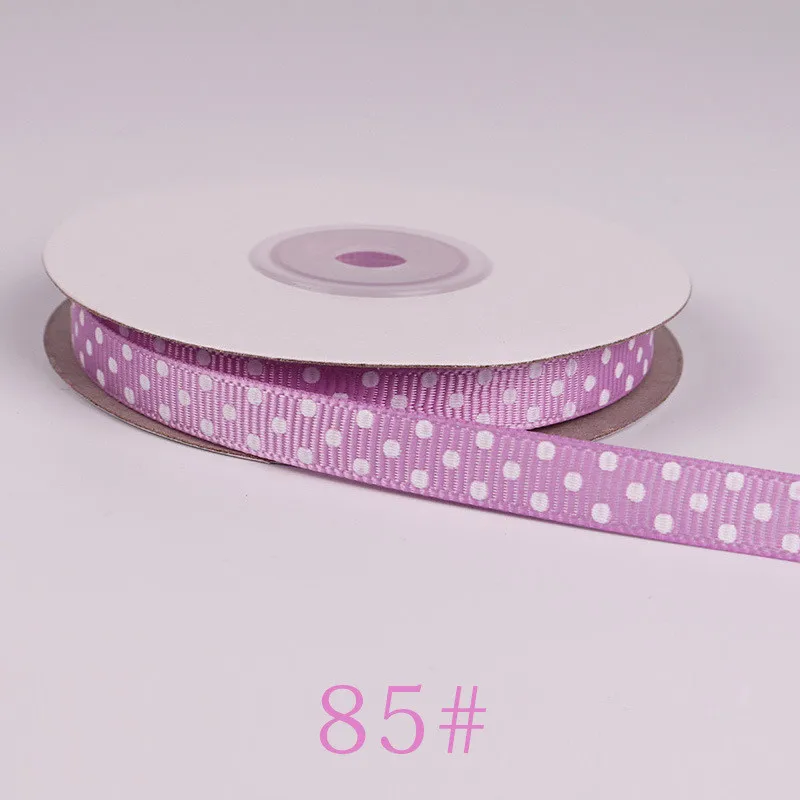 Light purple 85 25 ярдов/партия 10 мм корсажная лента в горошек ленты с узором для рукоделия аксессуары для волос аксессуары для свадебной вечеринки украшения DIY шитье - Цвет: Light purple 85