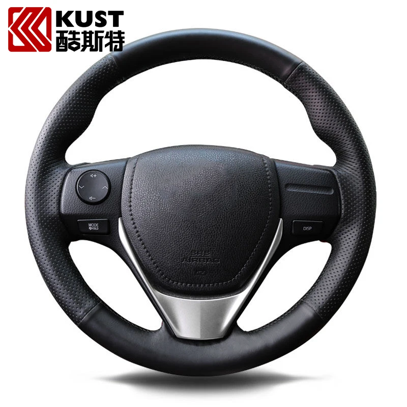 KUST Top Layer Leather Steering Wheel Cover For Toyota For RAV4 2013